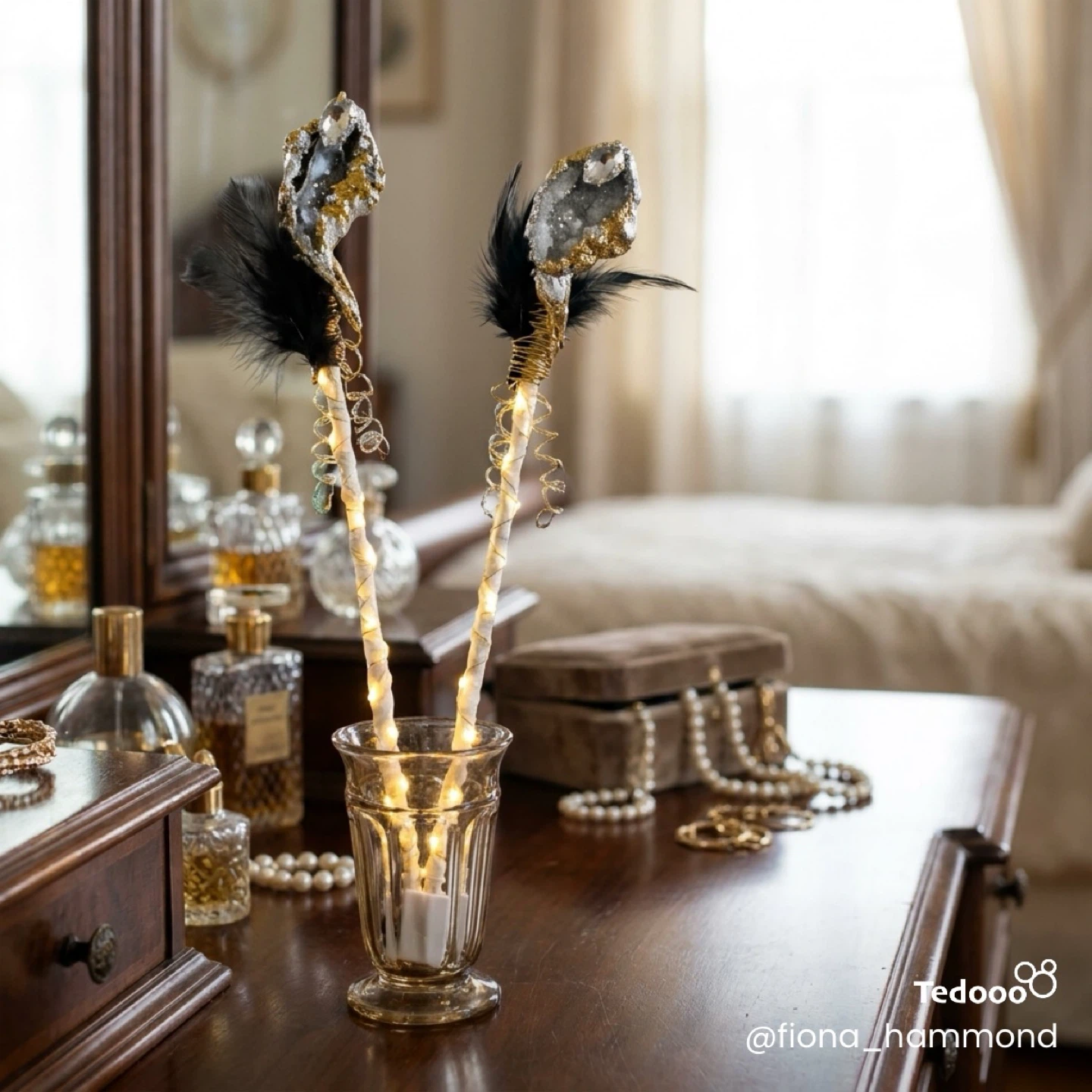 Handmade Crystal and Feather Wand - photo 2