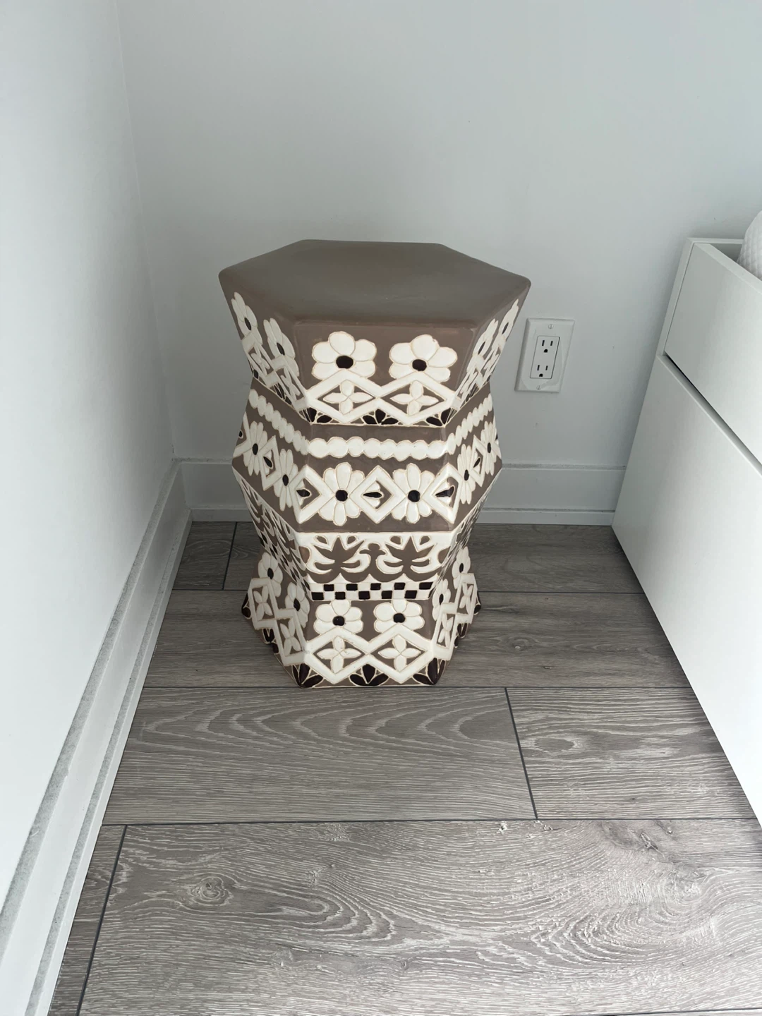 Anthropologie Ceramic Stool / Side Table