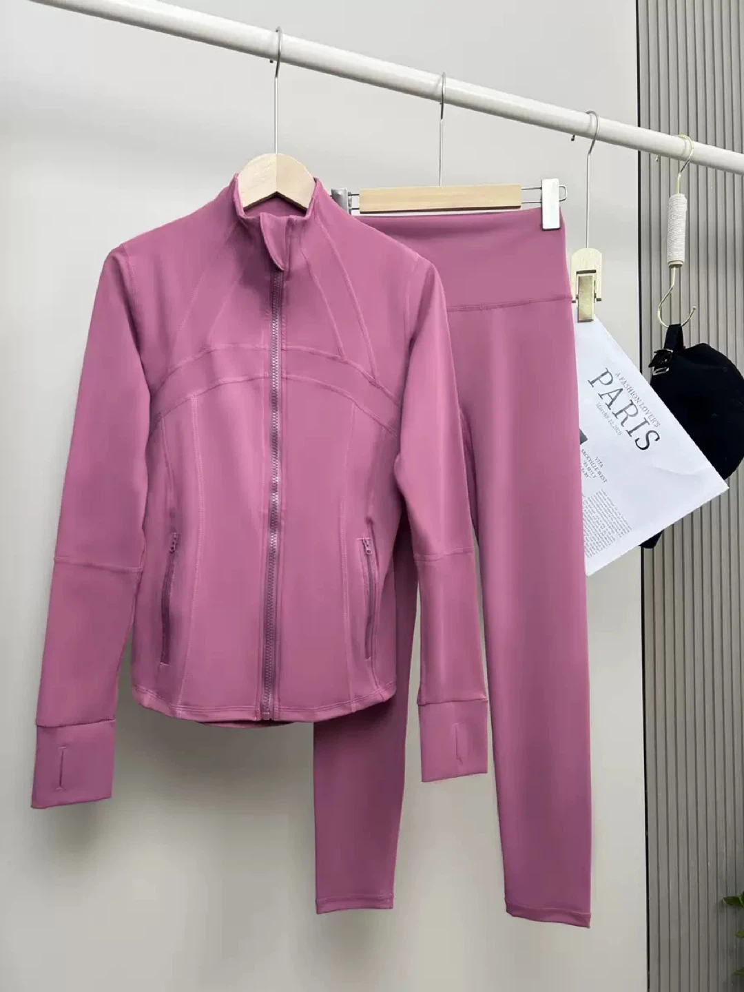 Pink Athletic Jacket and Leggings Set - photo 3