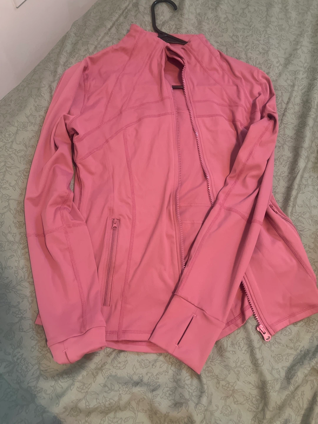 Pink Athletic Jacket and Leggings Set