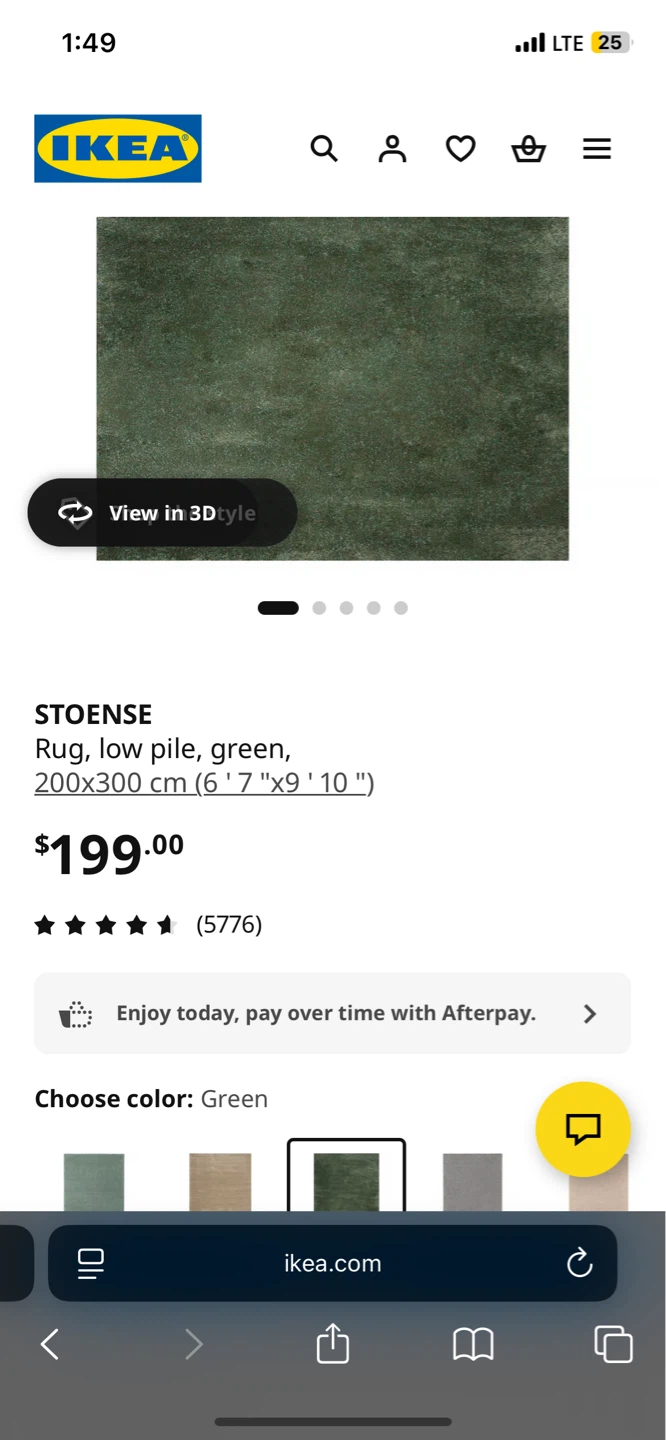 IKEA STOENSE Rug, Green, 200x300 cm - photo 2