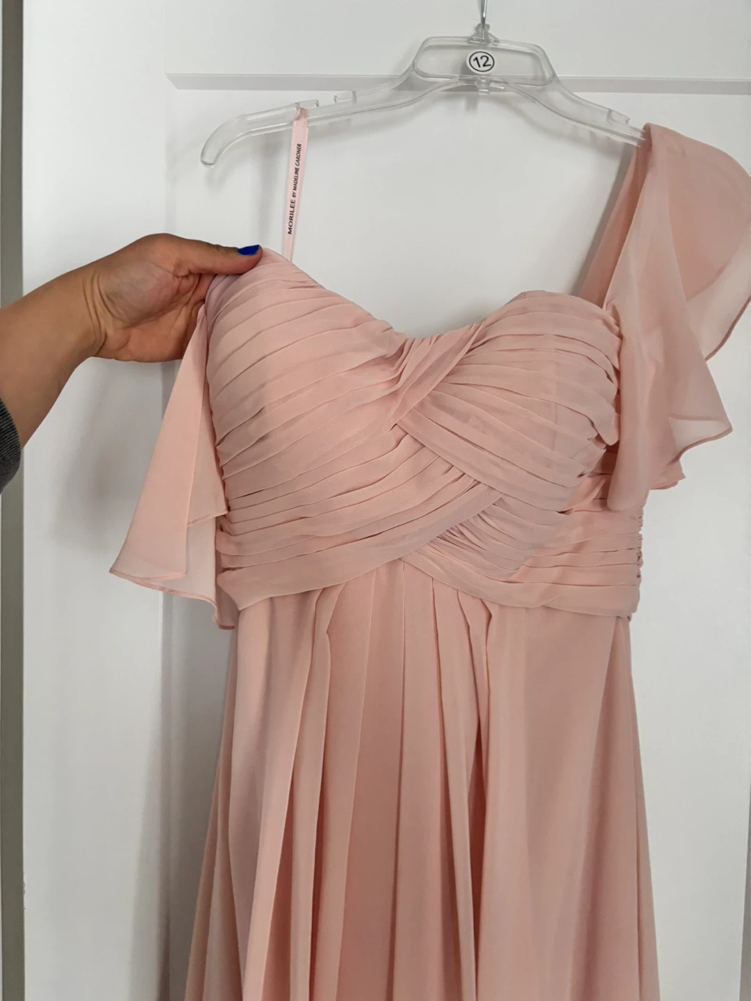 Morilee Blush Chiffon Bridesmaid Dress Size 12 - photo 3