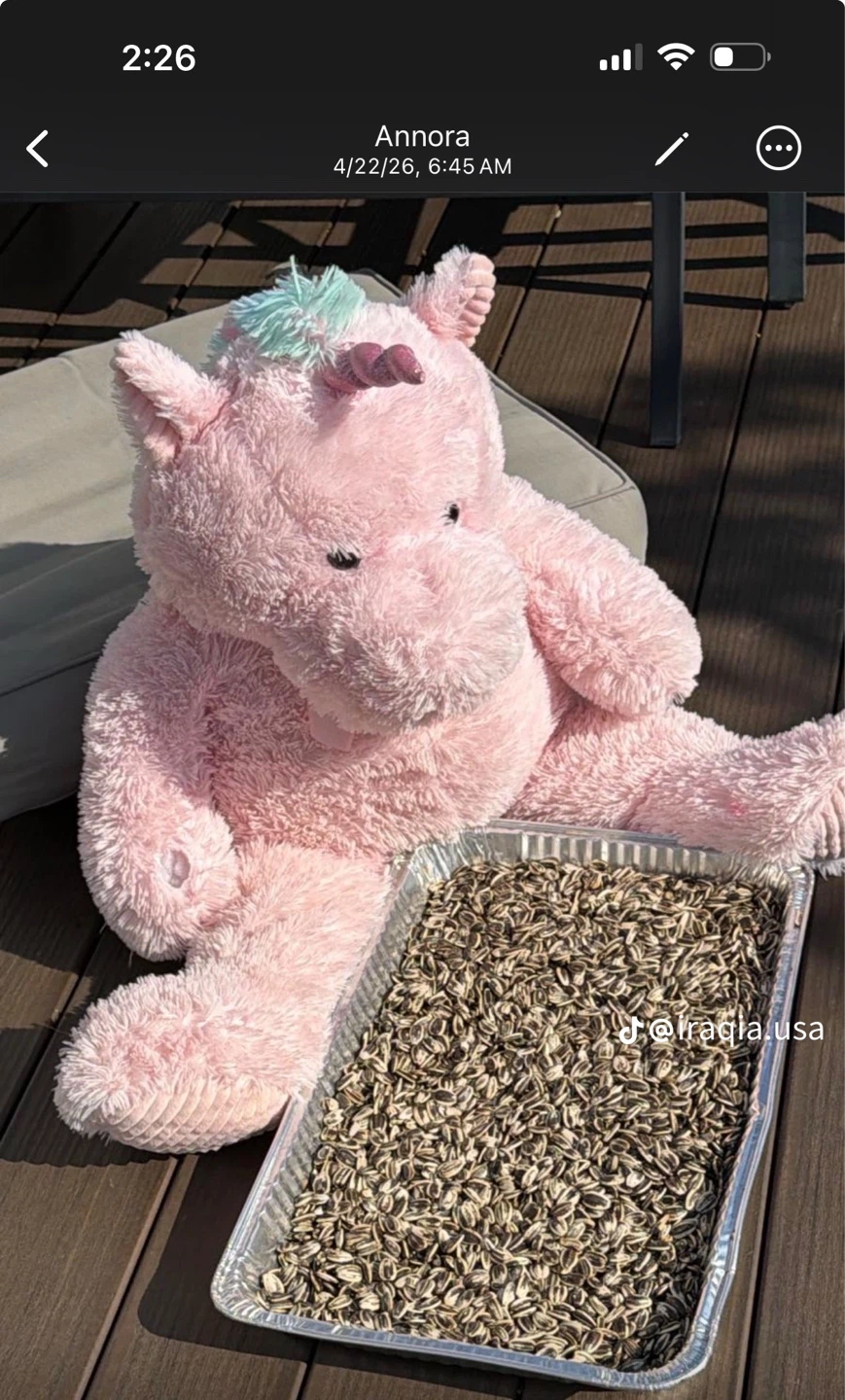 Giant Pink Plush Unicorn with Rainbow Mane