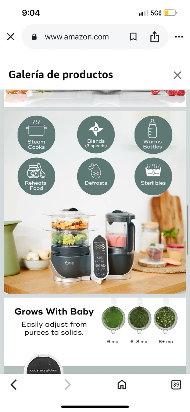 Babymoov Duo Meal Station Baby Food Maker Steamer Blender - photo 5