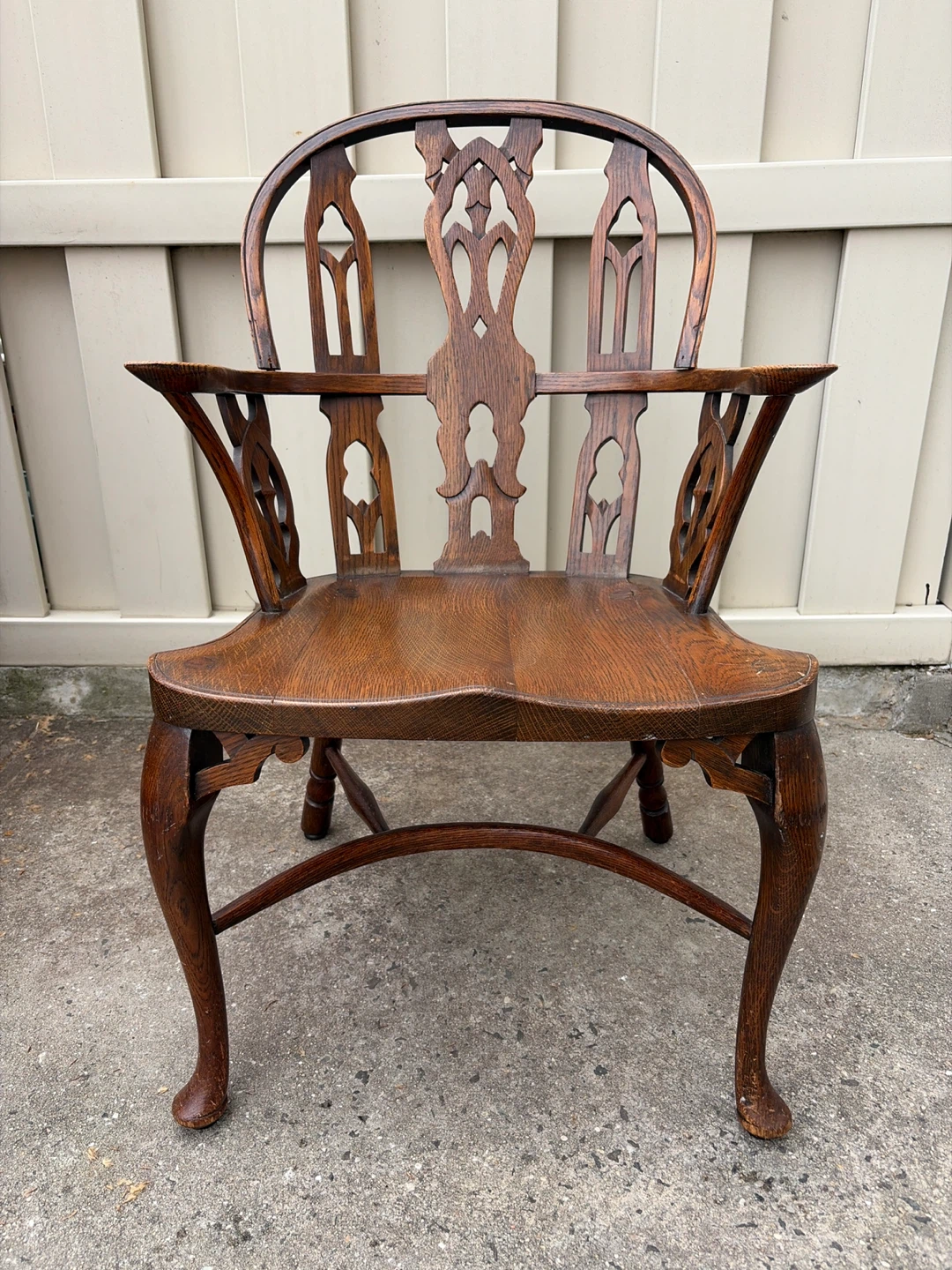 Antique 19th Century Thames Valley English Gothic Windsor Chair