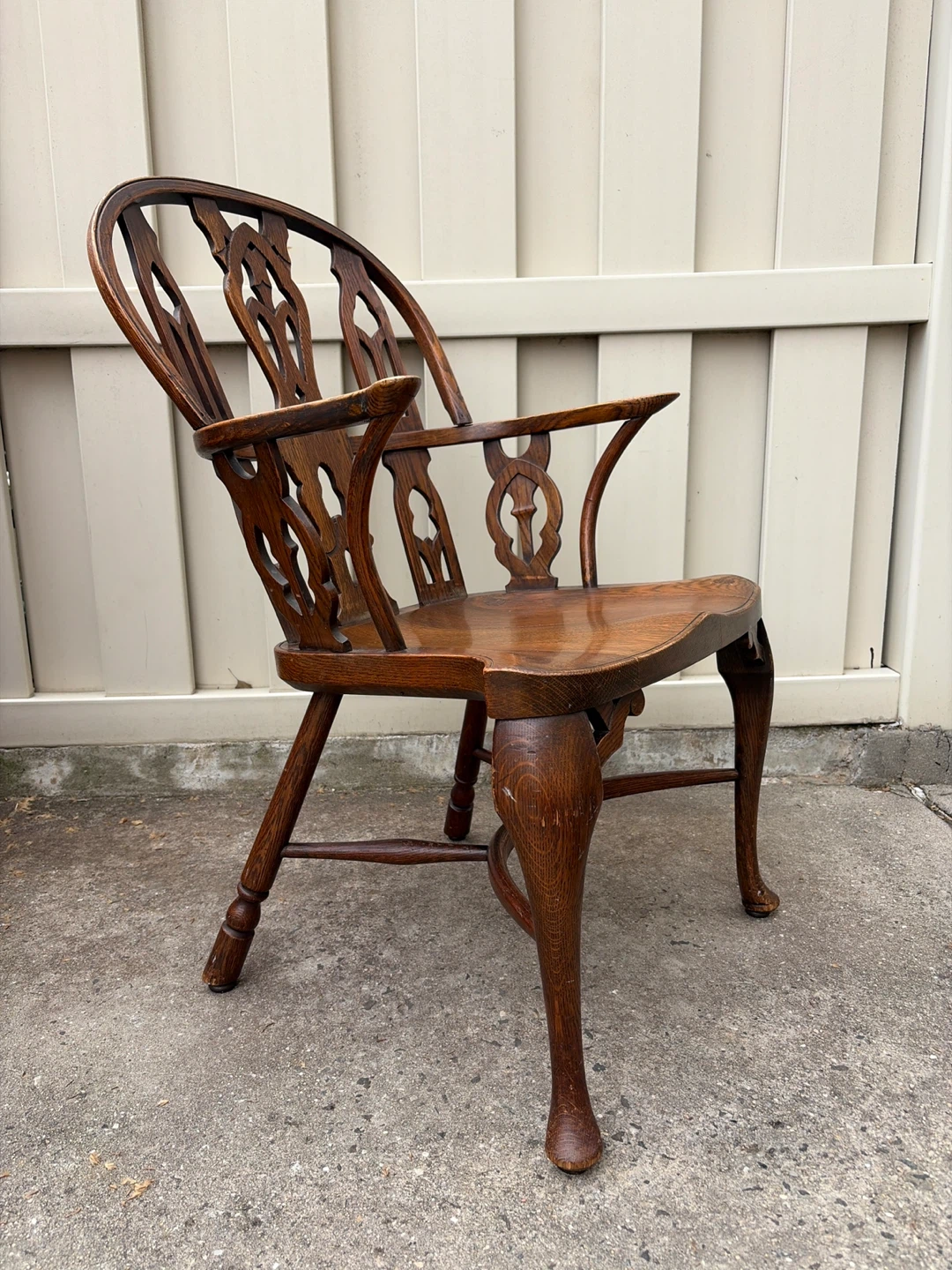 Antique 19th Century Thames Valley English Gothic Windsor Chair - photo 3