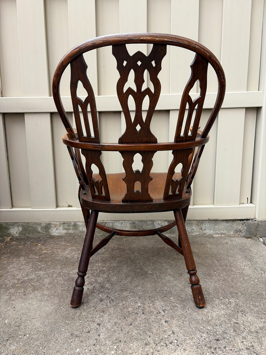 Antique 19th Century Thames Valley English Gothic Windsor Chair - photo 4