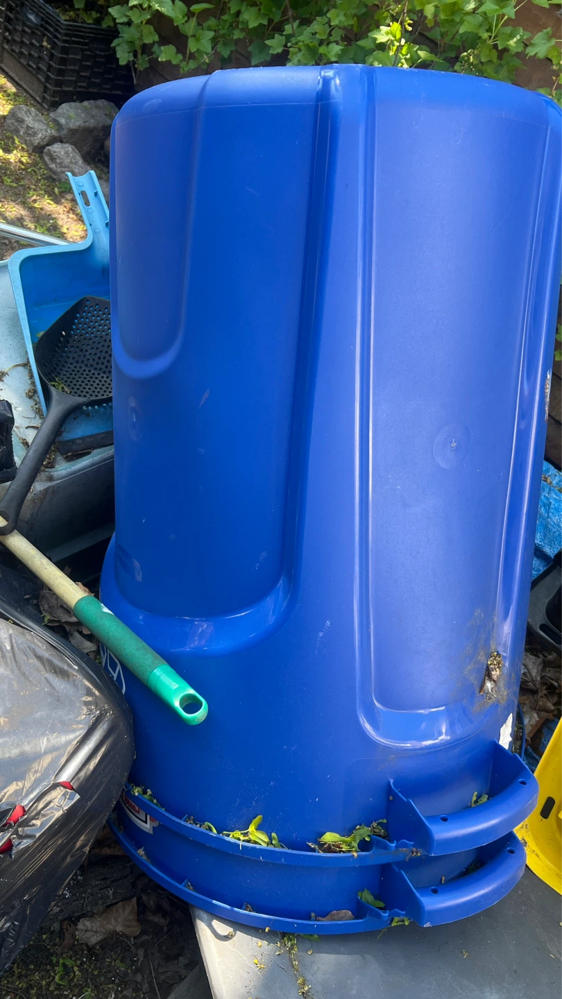Large Blue Plastic Trash Can - photo 2