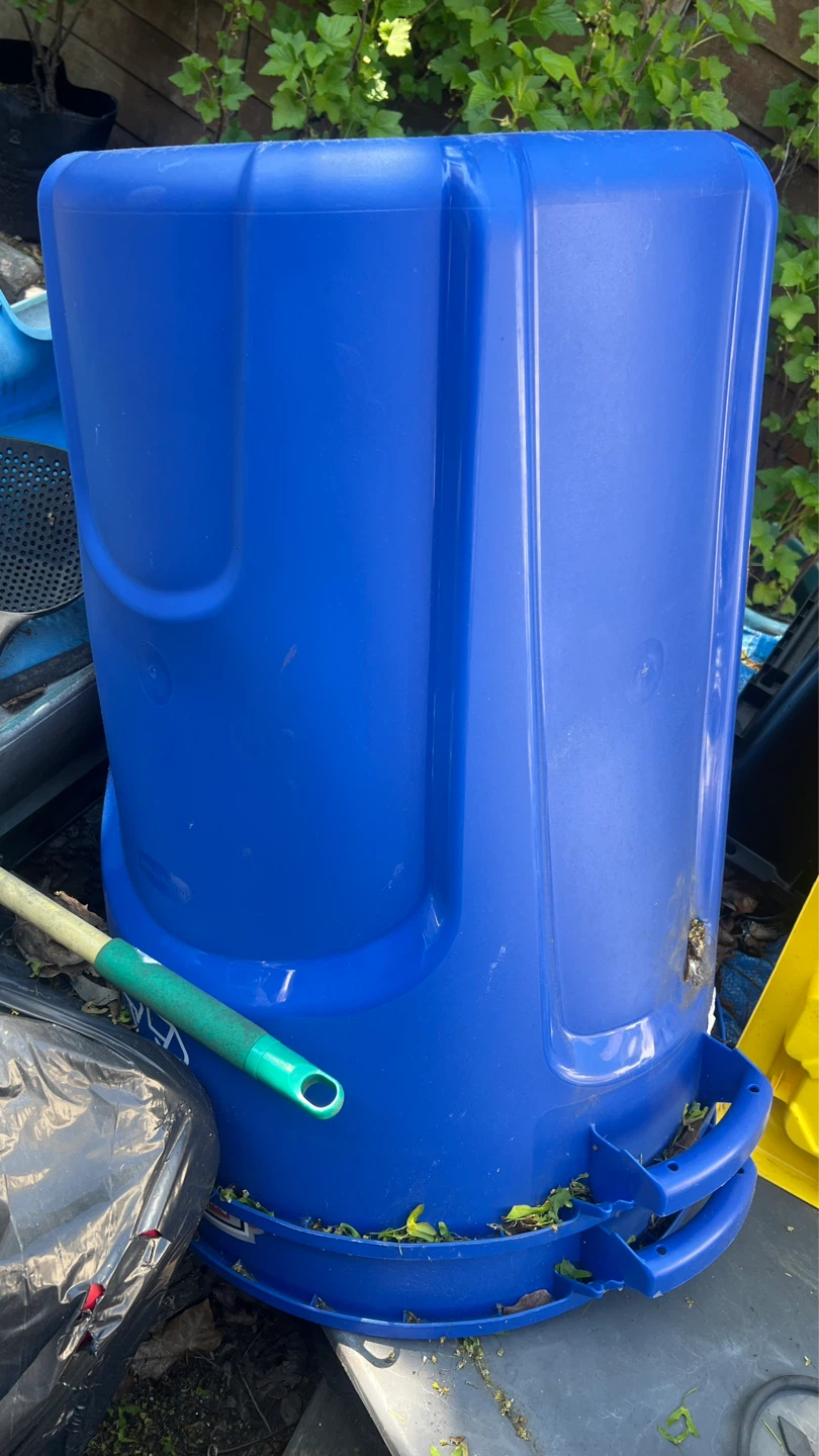 Large Blue Plastic Trash Can