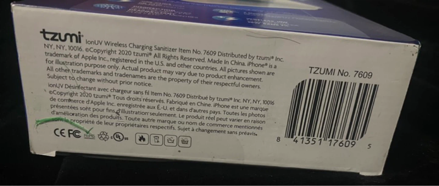 Tzumi ionUV Sanitizer & Wireless Charger – Brand New in Box - photo 4