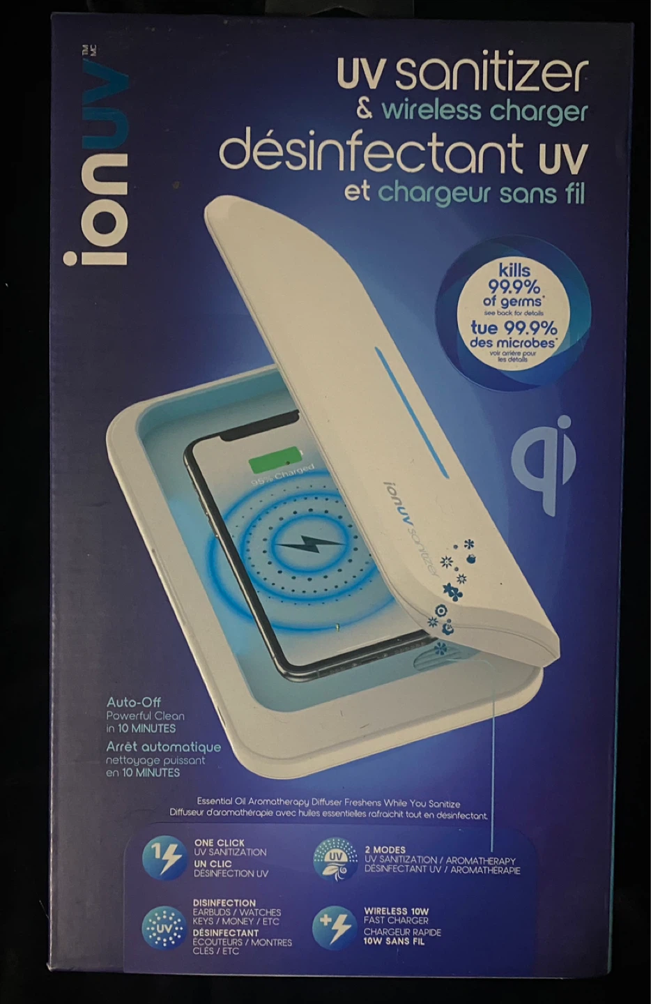 Tzumi ionUV Sanitizer & Wireless Charger – Brand New in Box