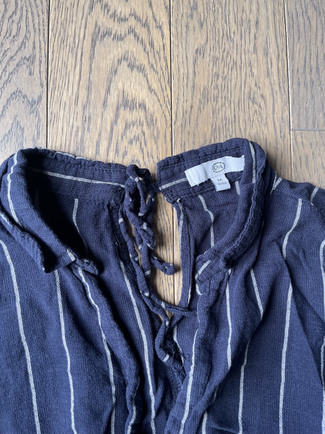 C&A Striped Blouse and RédHead Linen-Blend Shorts Set - photo 3