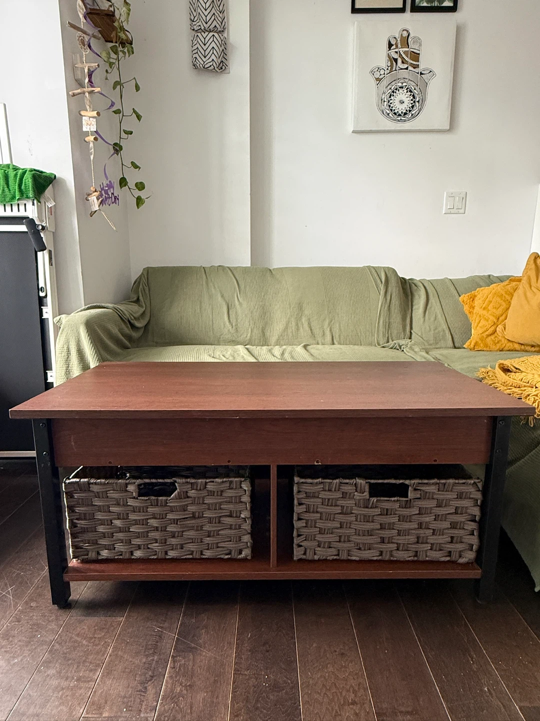 Lift Top Coffee Table with Baskets