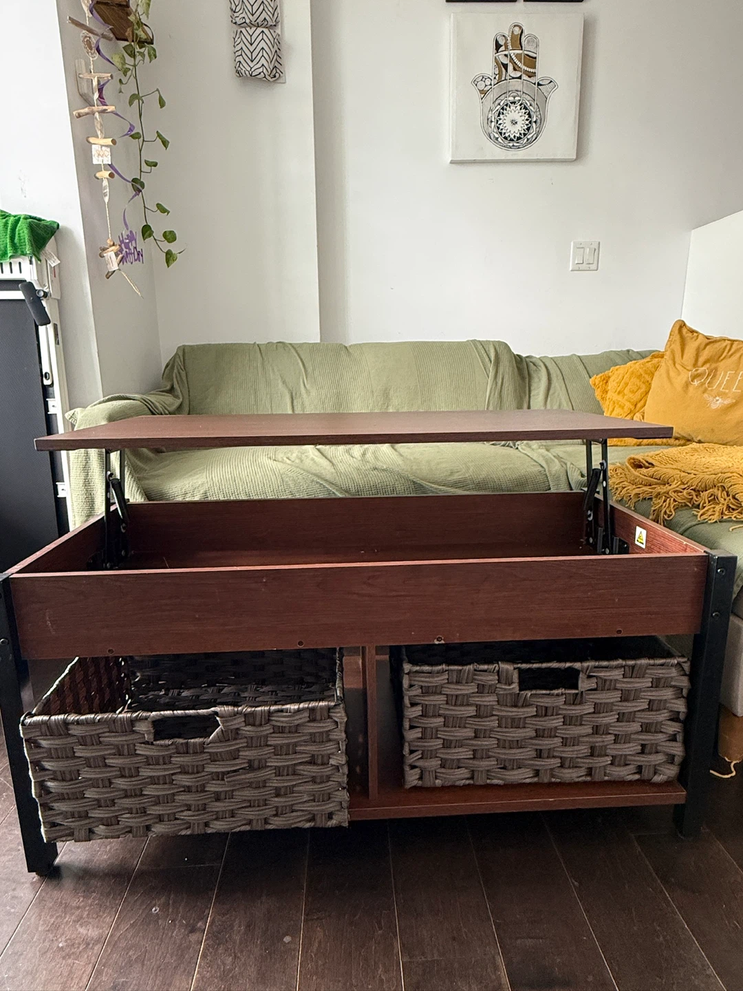Lift Top Coffee Table with Baskets - photo 2