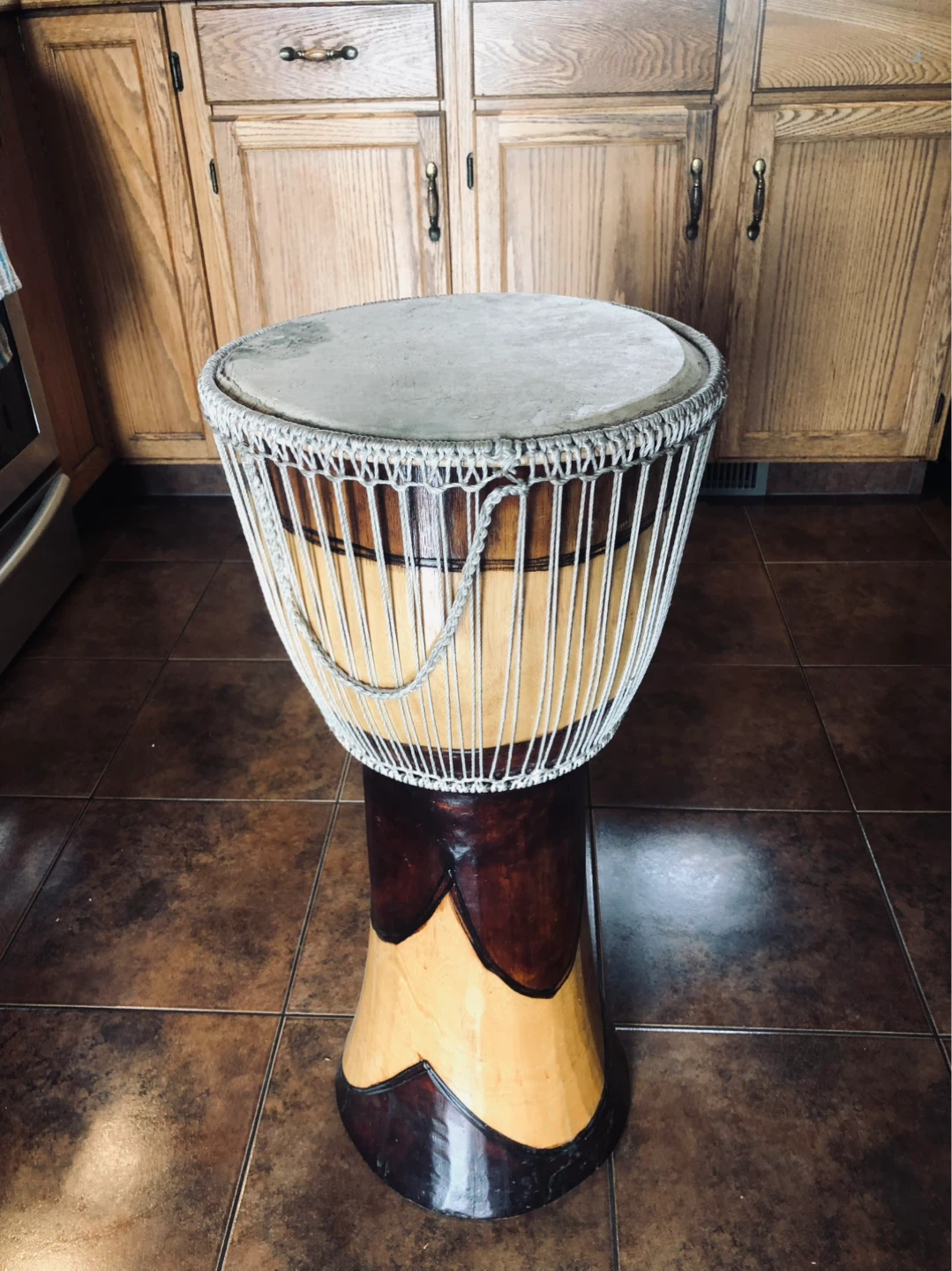 Djembe Drum with Animal Skin Head - photo 2