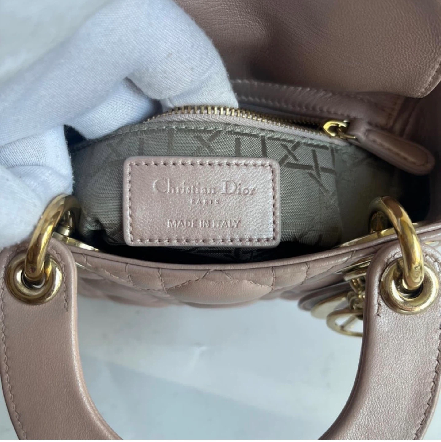 Christian Dior Lady Dior Mini Bag - Pink Cannage Lambskin - photo 3