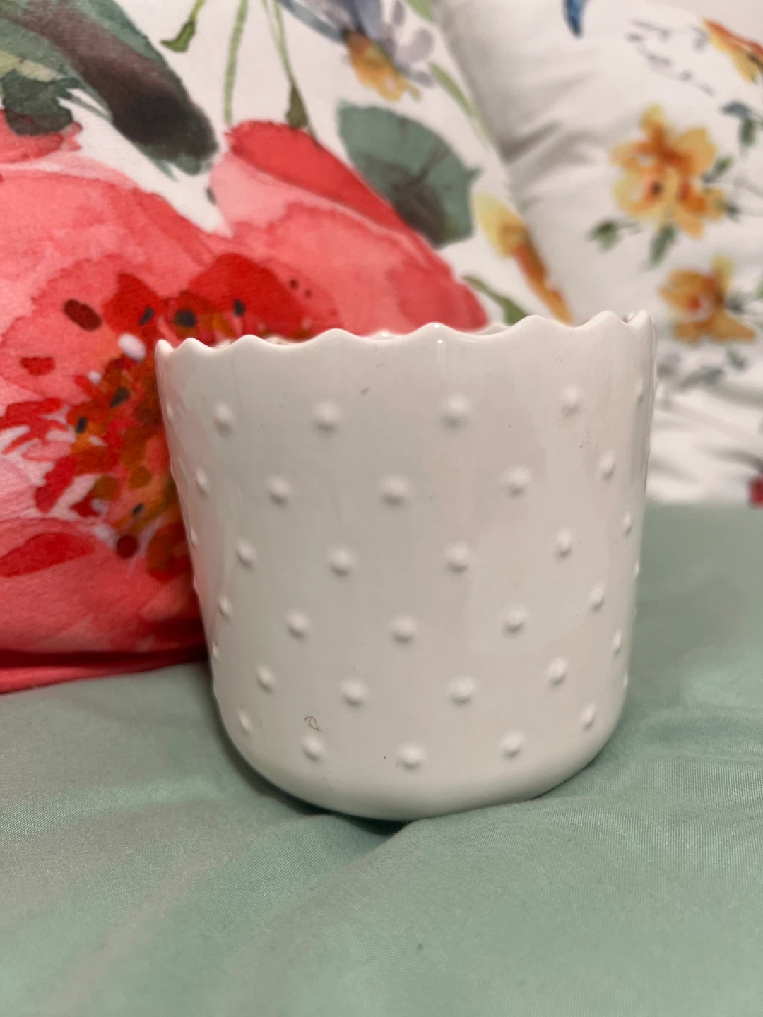 White Dotty Ceramic Pot