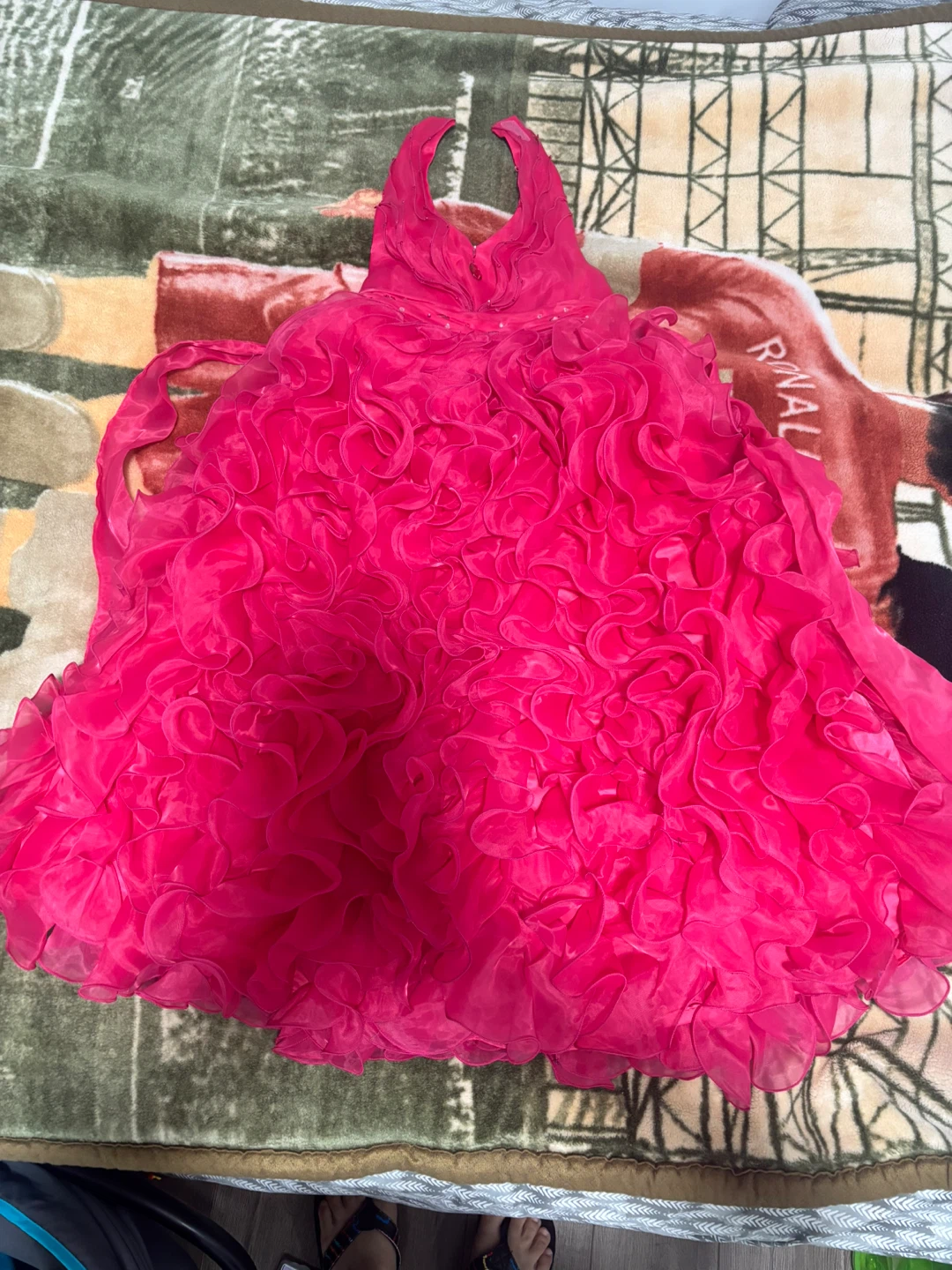 Pink Ruffle Halter Dress