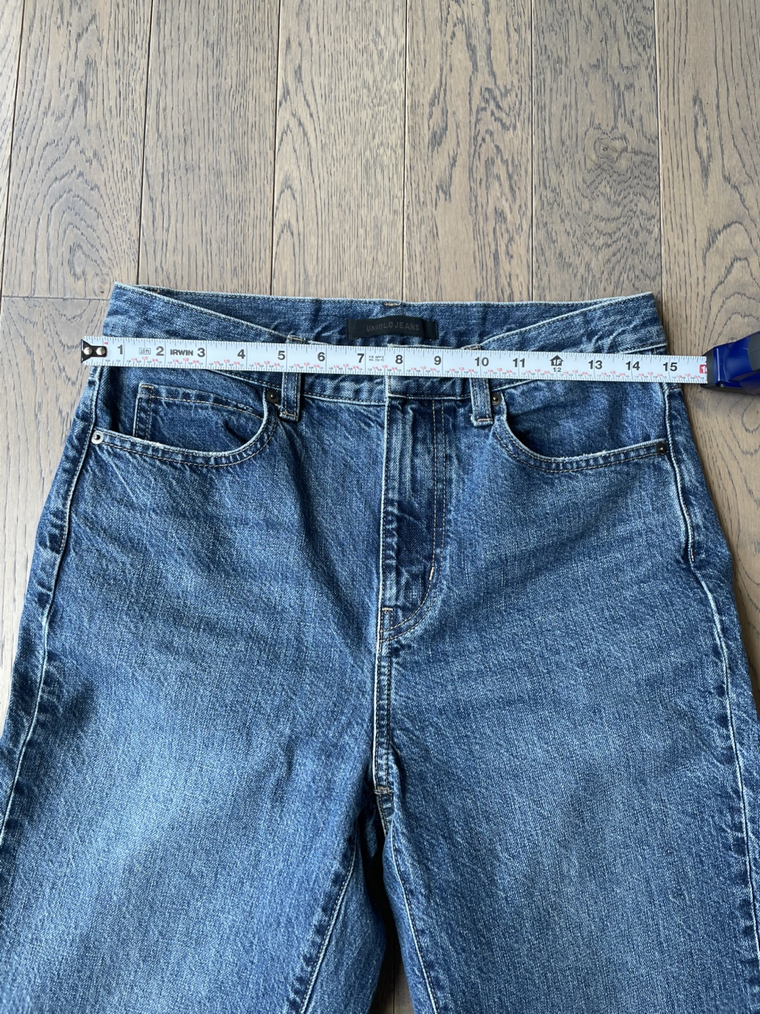 Uniqlo Jeans Women's Size M Blue Denim High Rise Straight Leg - photo 3