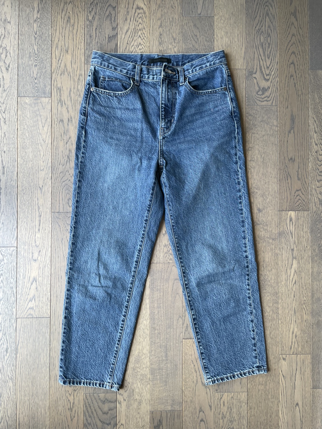Uniqlo Jeans Women's Size M Blue Denim High Rise Straight Leg