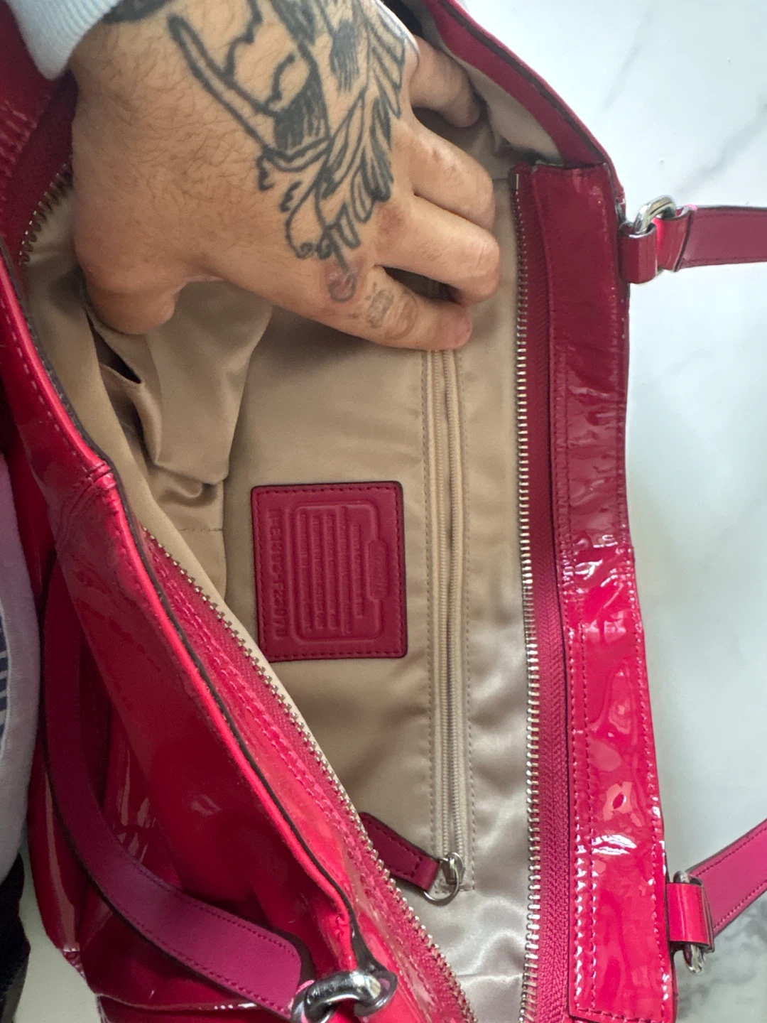 Coach Hot  Pink Patent Leather Tote Bag - photo 2
