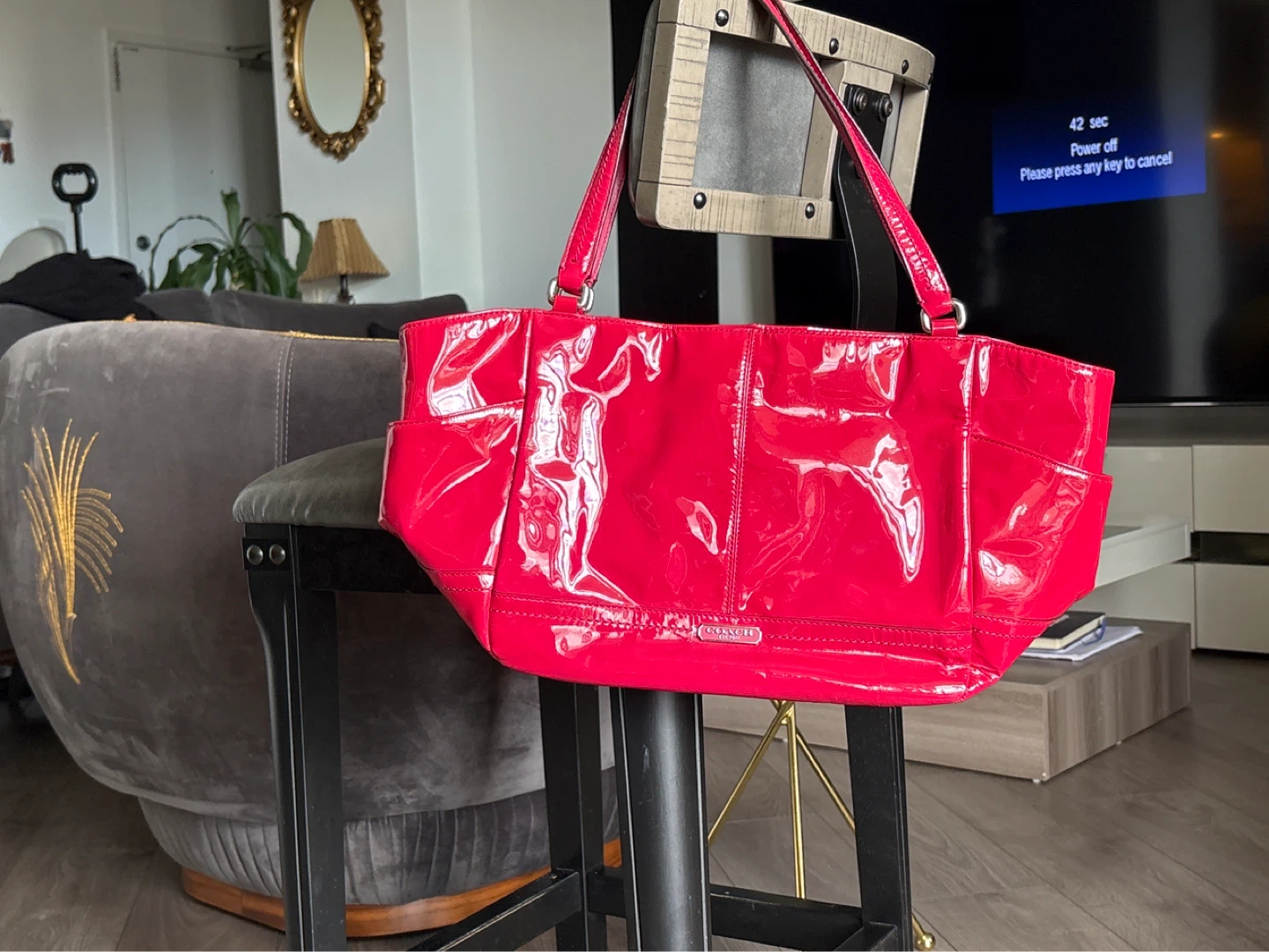Coach Hot  Pink Patent Leather Tote Bag - photo 3