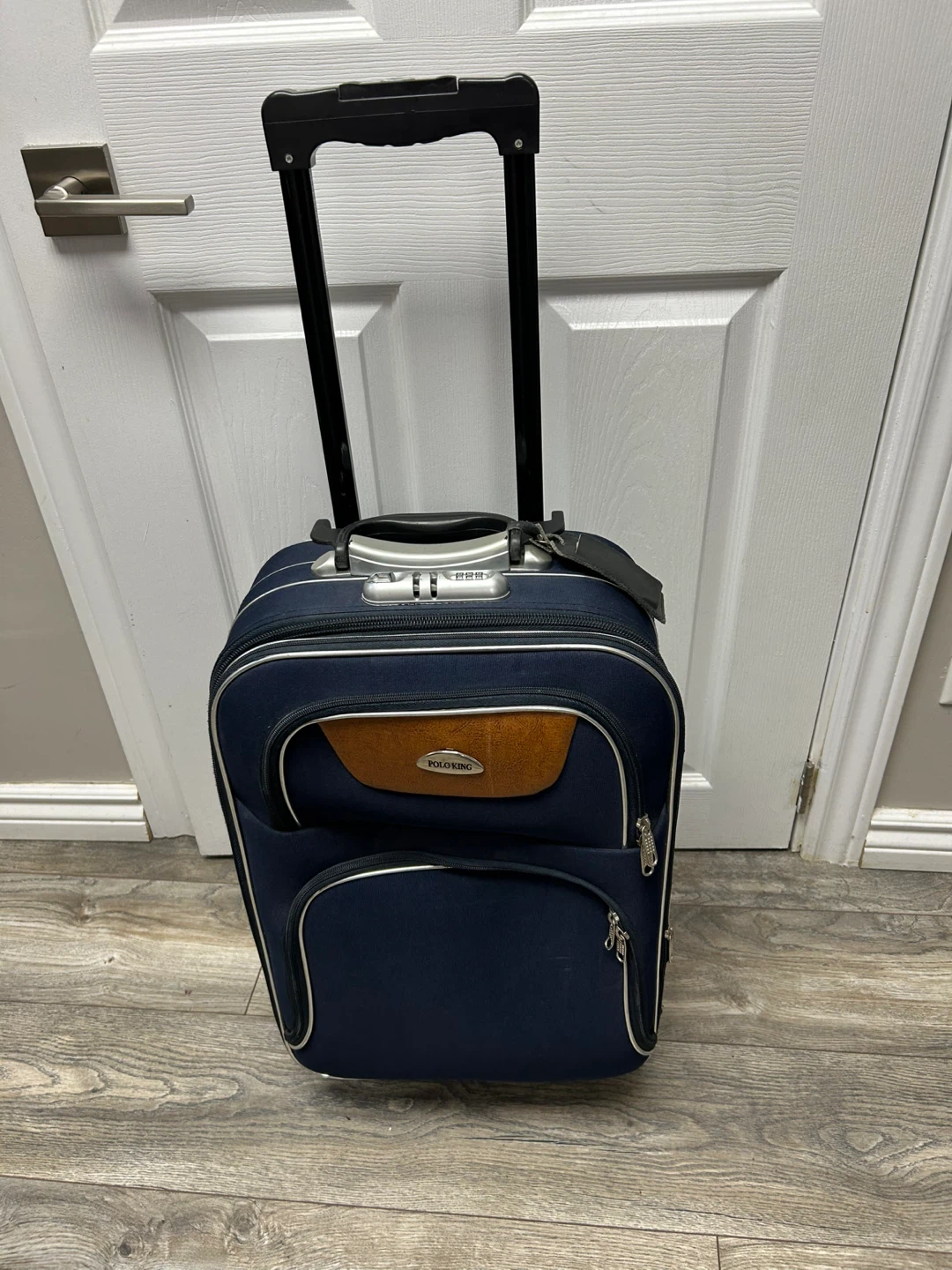 Polo King Navy Blue Rolling Suitcase