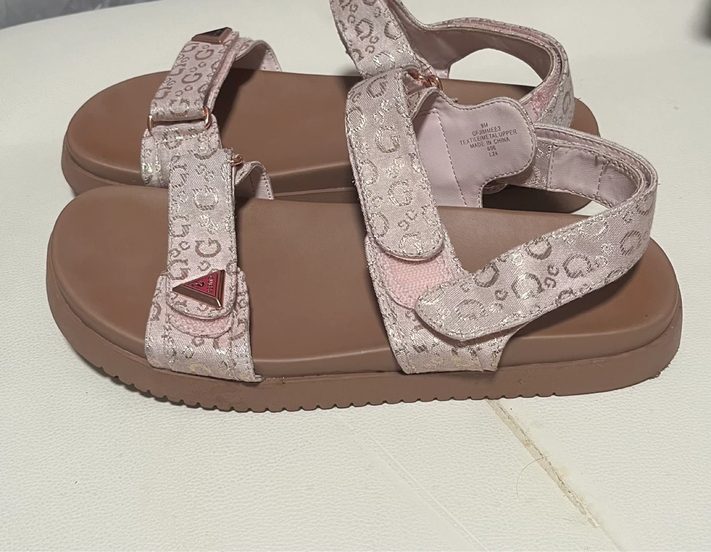 Guess Pink G Logo Sandals size 9 good 8 - photo 2