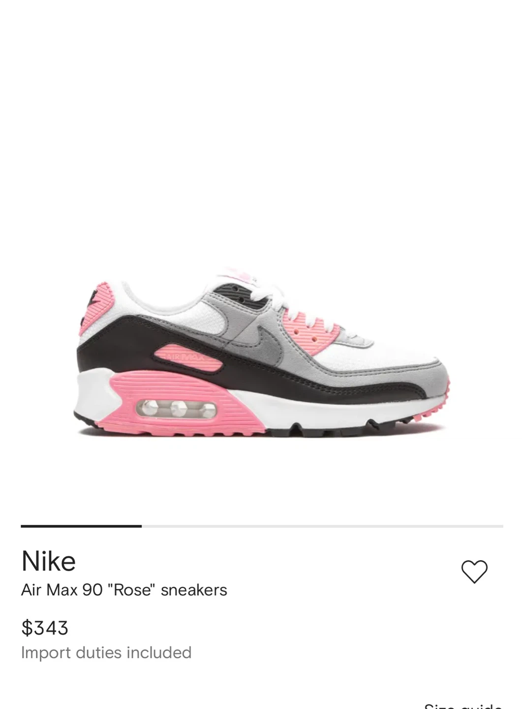 Nike Air Max 90 "Rose" Sneakers - Youth Size 3.5Y