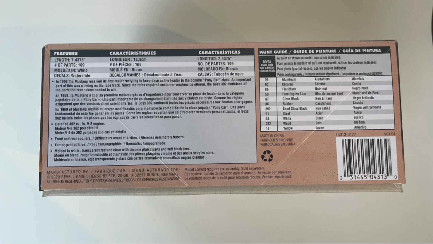 Revell 1969 Boss 302 Mustang Plastic Model Kit 1:25 Scale - photo 4