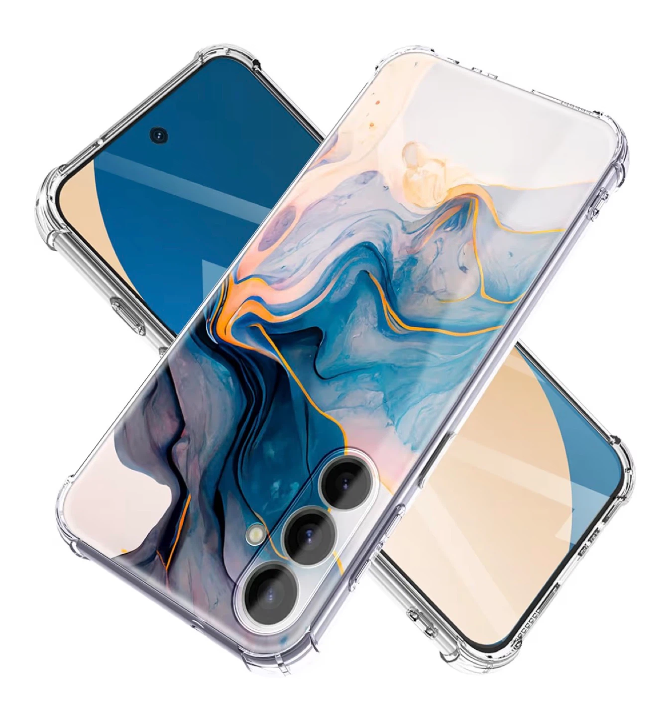 Fashion Case for Phone - Blue Marble Design - photo 2