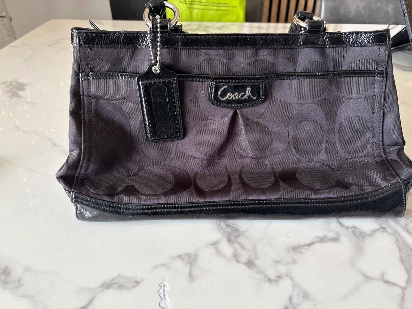 Coach Signature Canvas & Leather Tote Bag