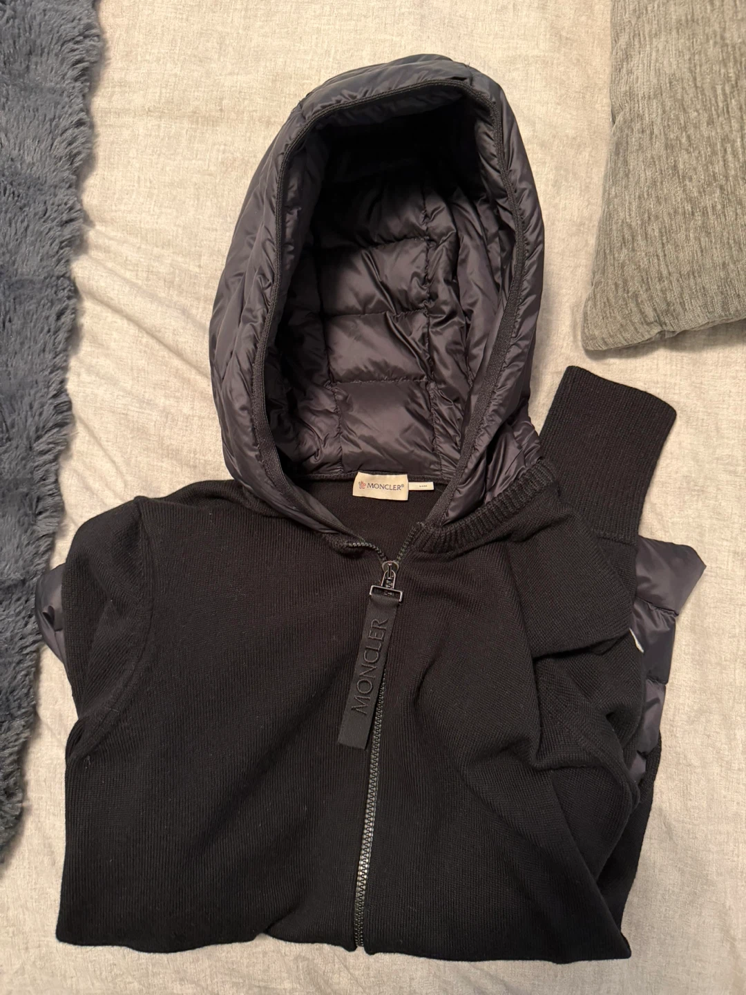 Moncler Black Hooded Zip-Up Sweater - photo 2