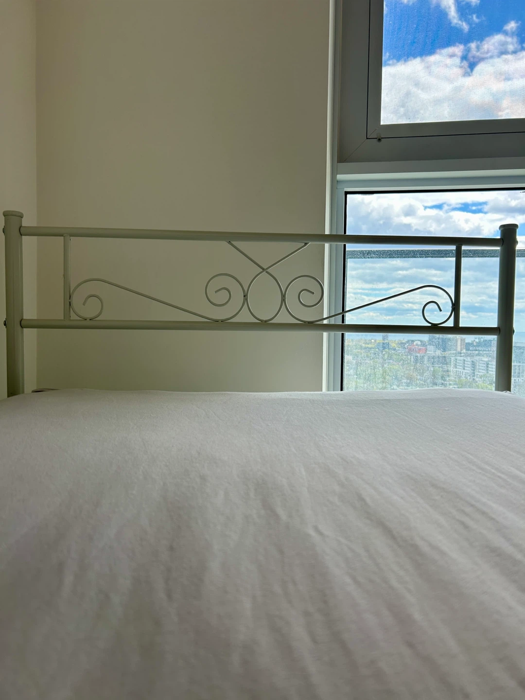 Twin Metal Bed Frame with Mattress - Like New - photo 3