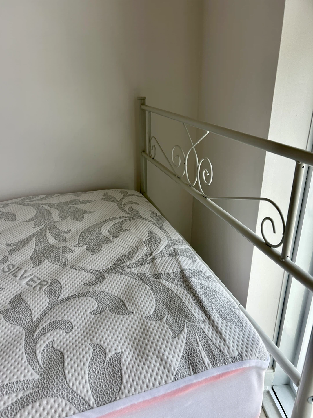 Twin Metal Bed Frame with Mattress - Like New - photo 5