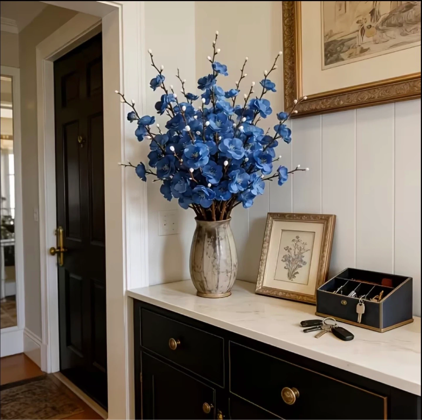 Blue Artificial Cherry Blossom Stems - photo 2