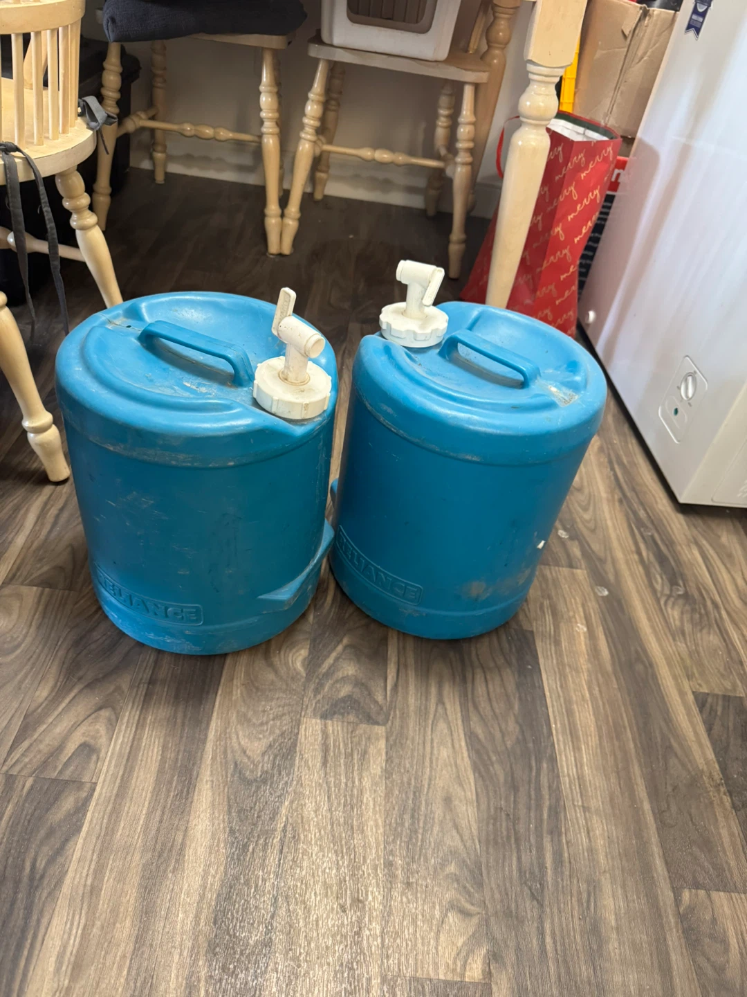 2 x Blue Water Jugs with Spigots