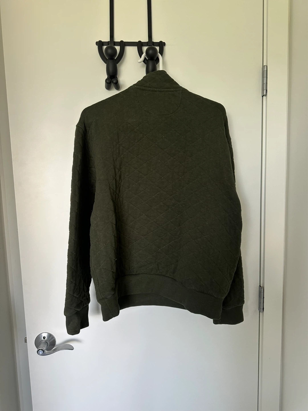 Frank And Oak Quilted Snap Neck Pullover - Green - Size L - photo 2