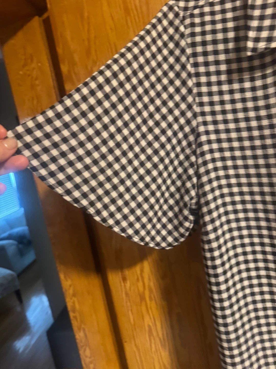Black and White Gingham Shirt Dress - photo 3