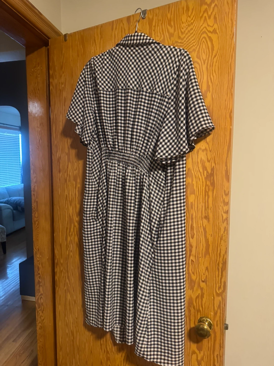 Black and White Gingham Shirt Dress - photo 2