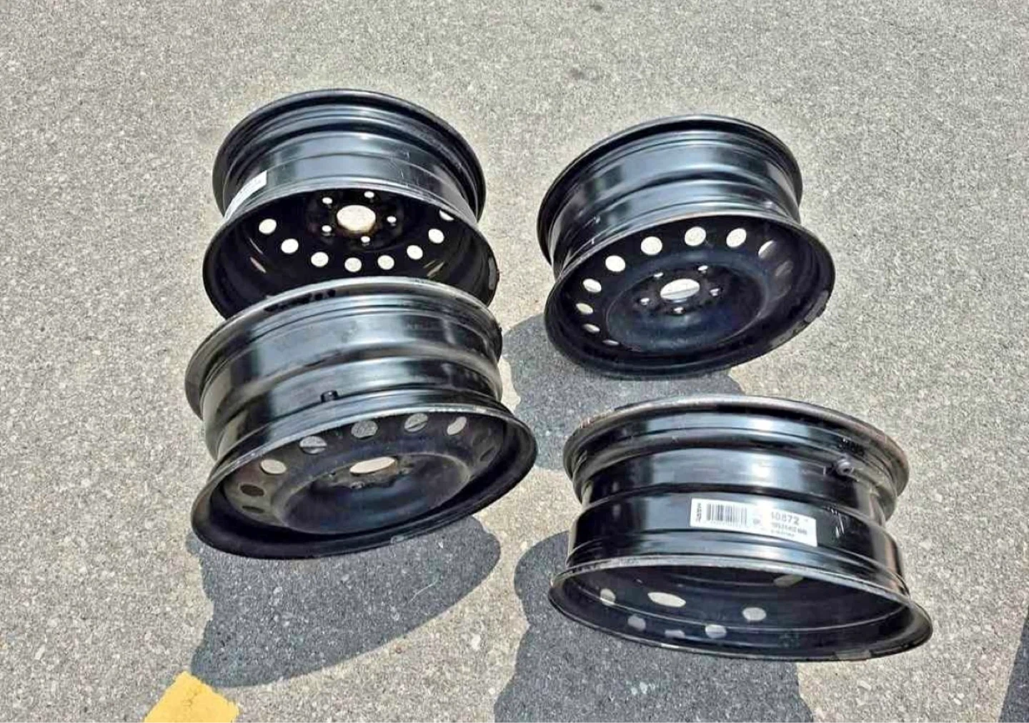 Set of 4 Black Steel Wheels