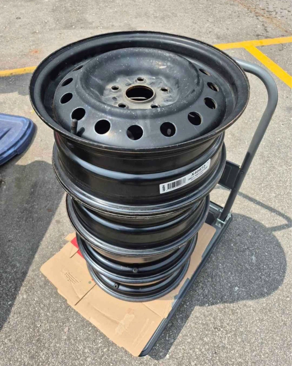 Set of 4 Black Steel Wheels - photo 2