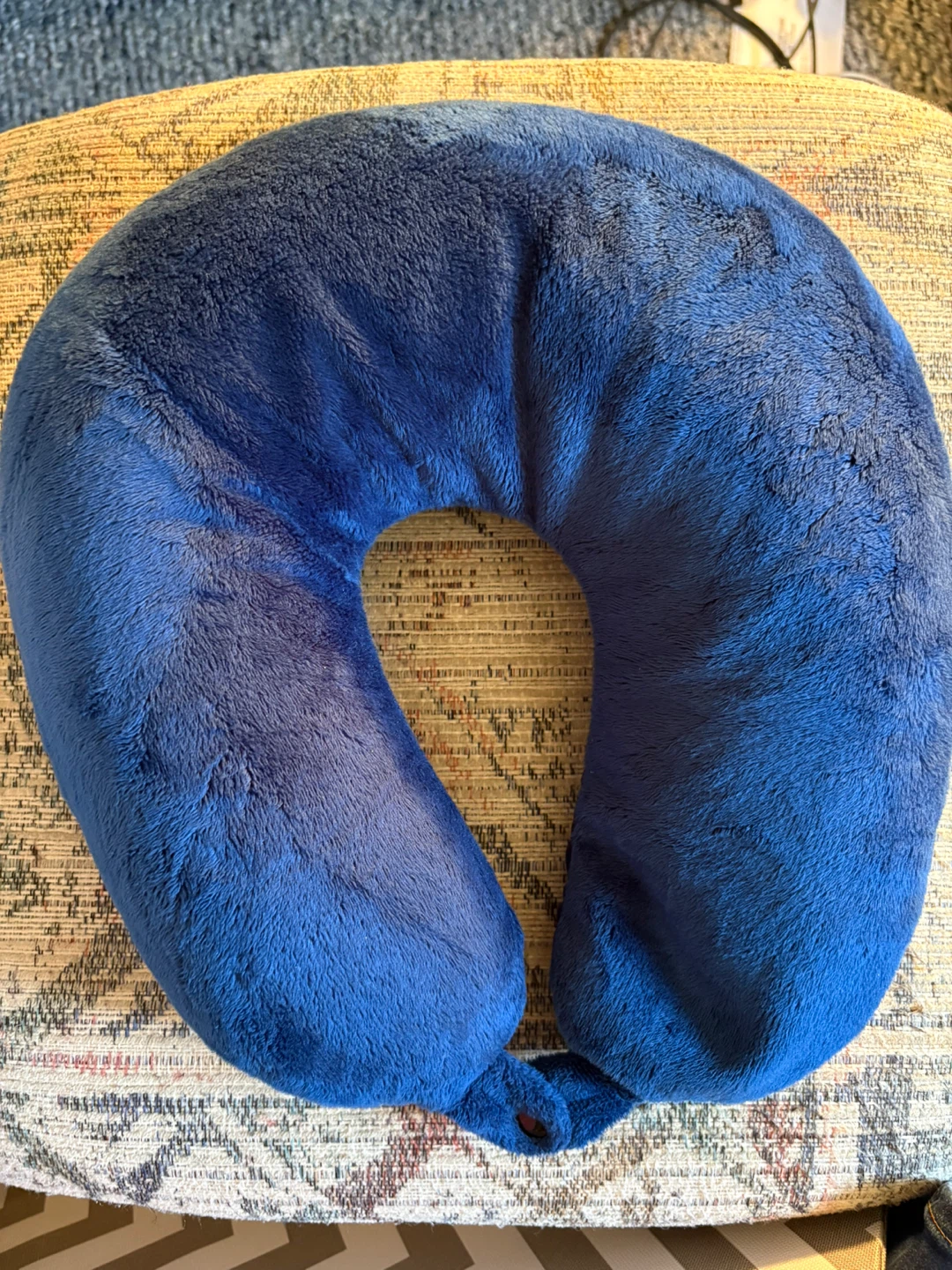 Blue Plush Neck Pillow