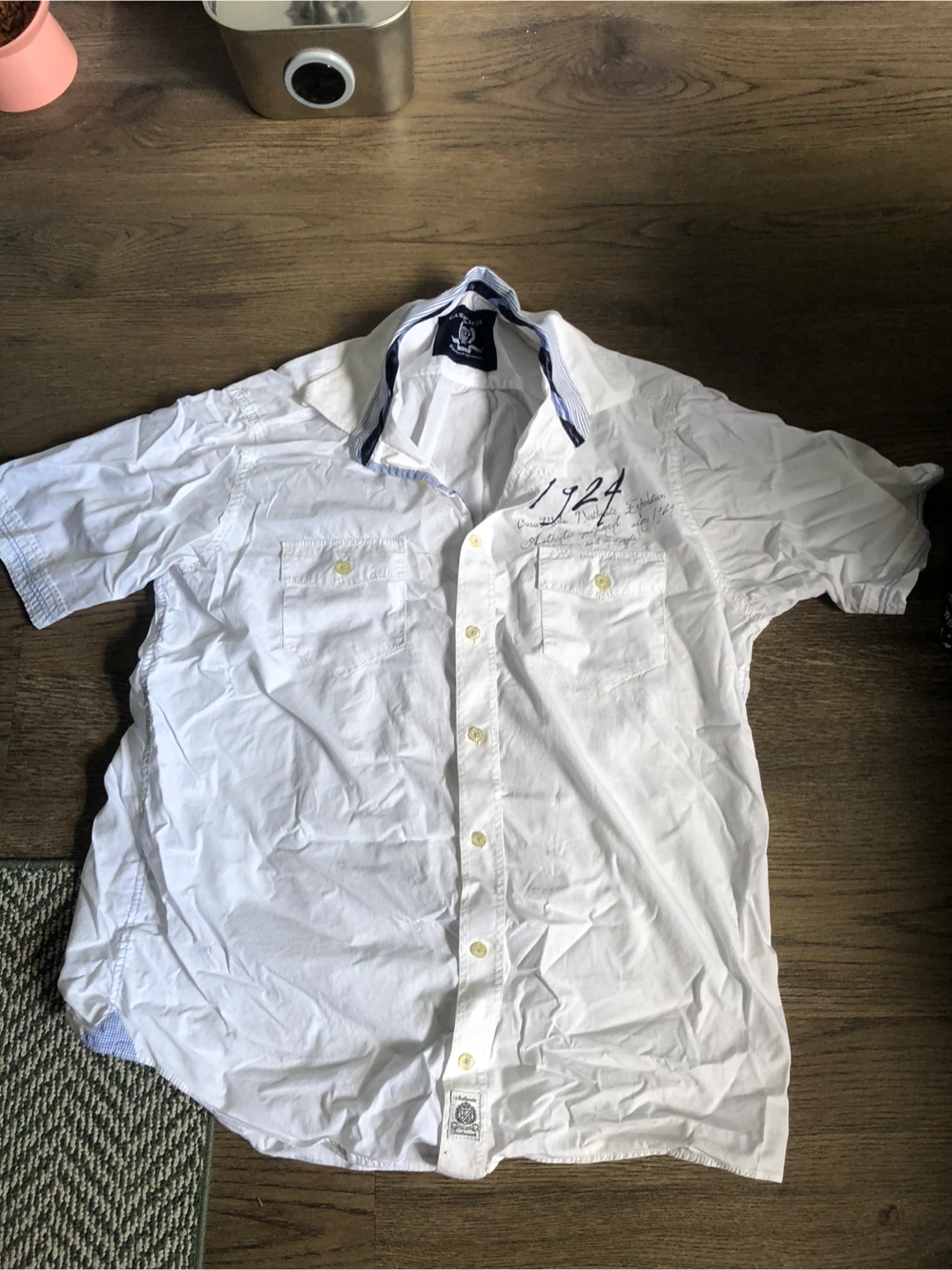 Casa Moda White Short Sleeve Button-Up Shirt