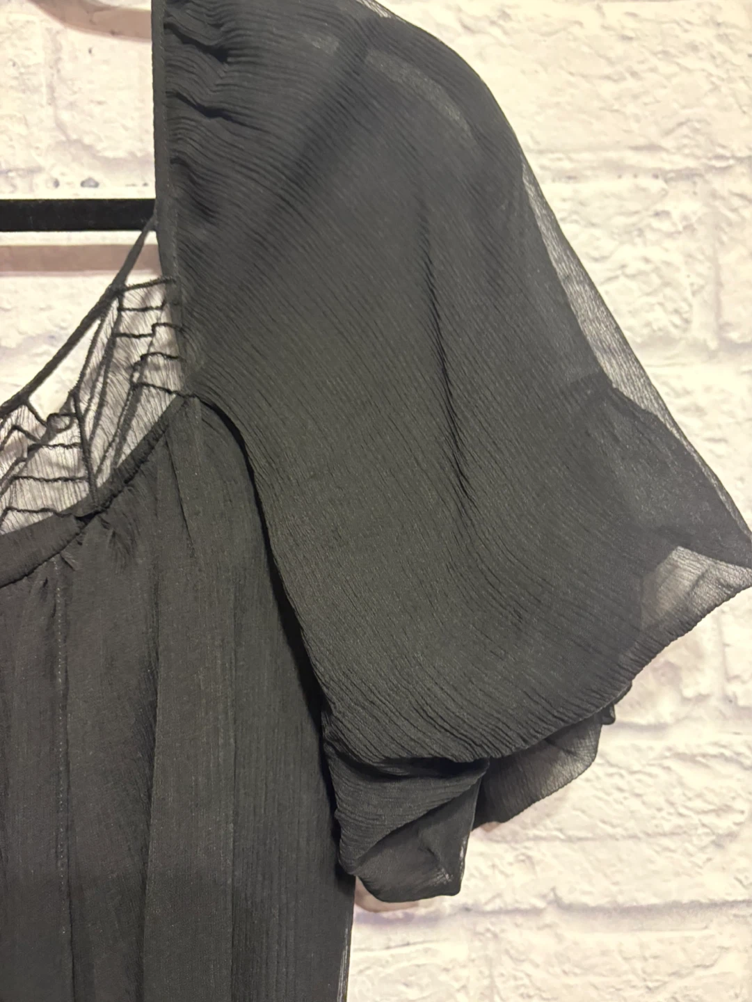BCBGMAXAZRIA Black Silk Chiffon Dress - Size M - photo 5