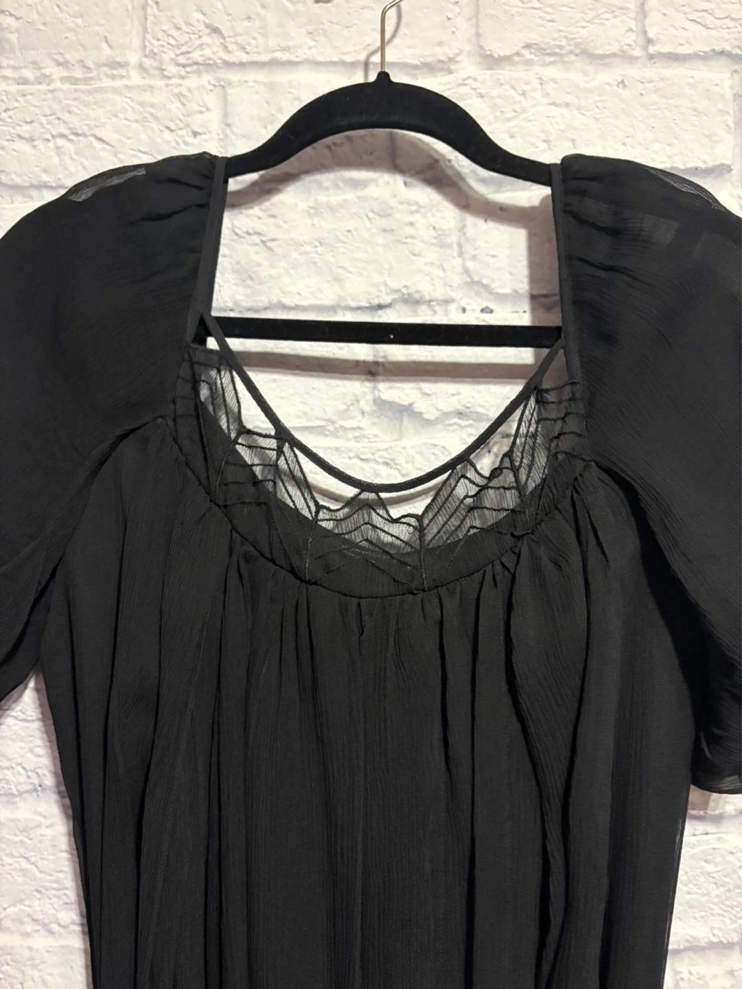 BCBGMAXAZRIA Black Silk Chiffon Dress - Size M - photo 2
