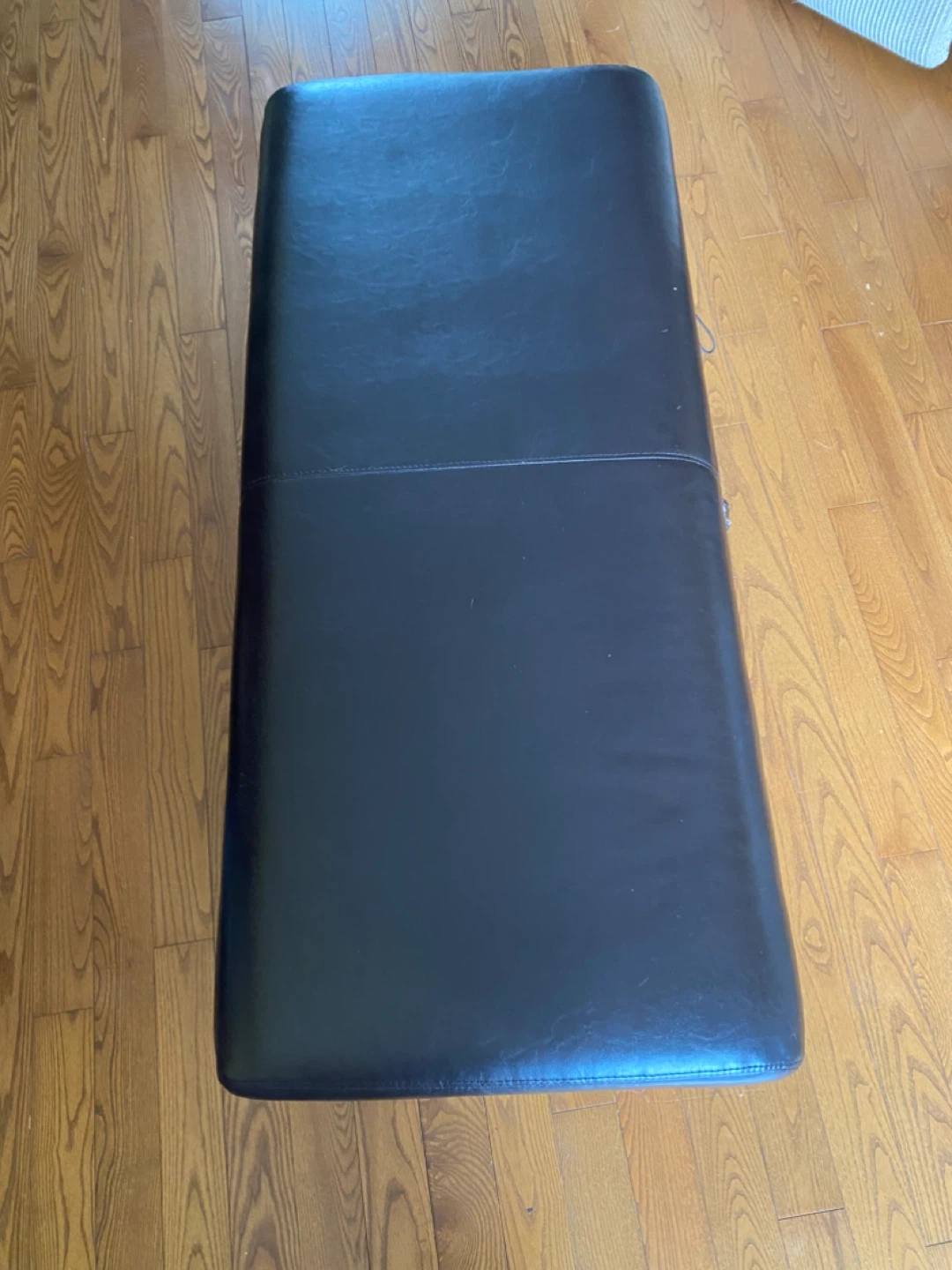 Dark Brown Faux Leather Storage Ottoman Bench