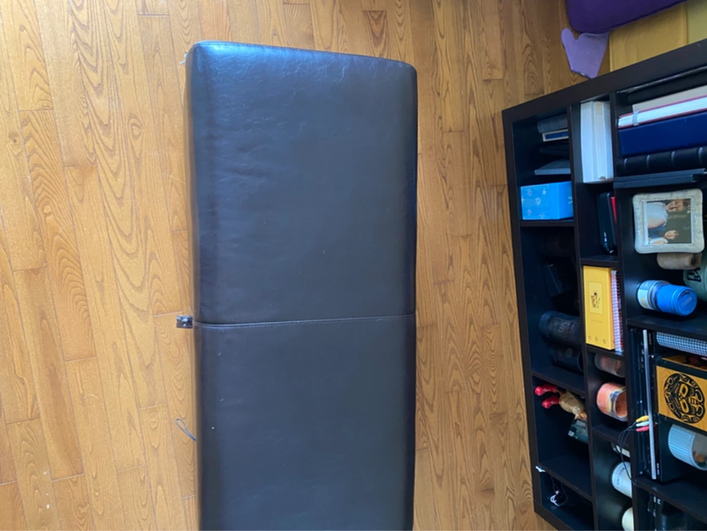 Dark Brown Faux Leather Storage Ottoman Bench - photo 2