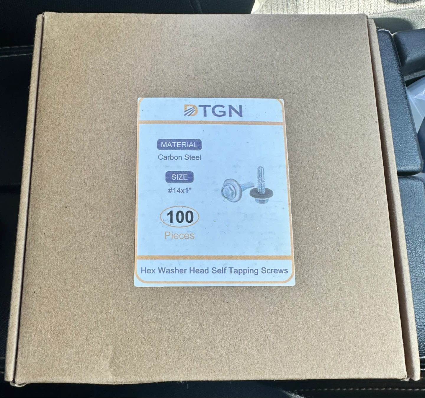DTGN Hex Washer Head Self Tapping Screws #14x1" Carbon Steel
