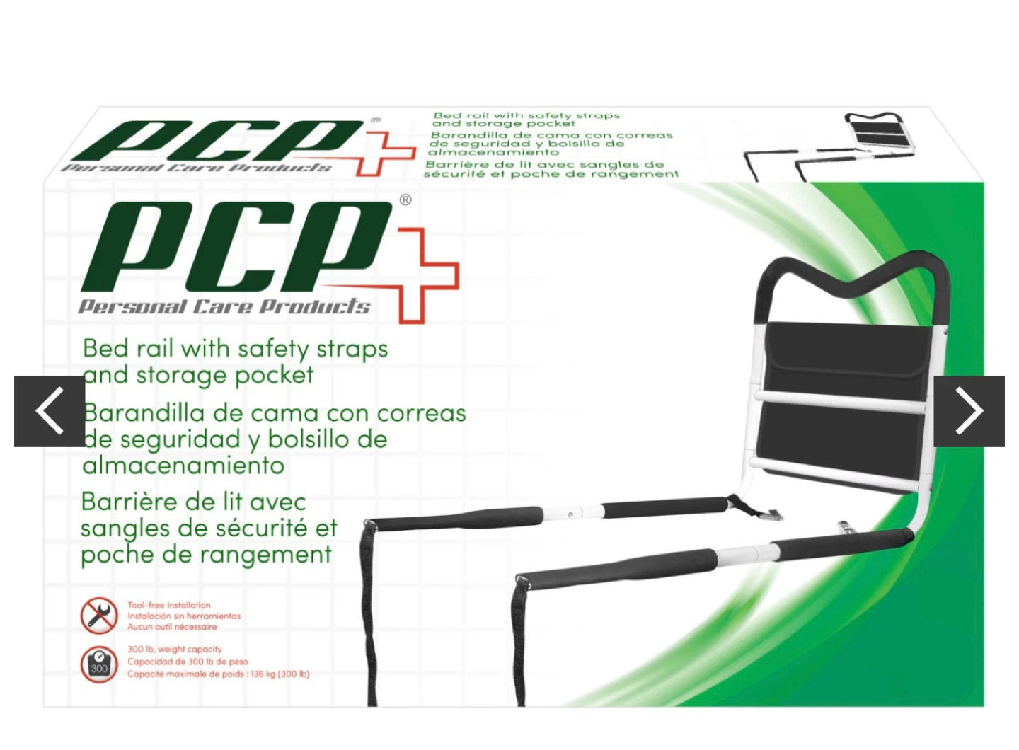 PCP Medical 6085 Bed Rail with Safety Straps and Storage Pocket